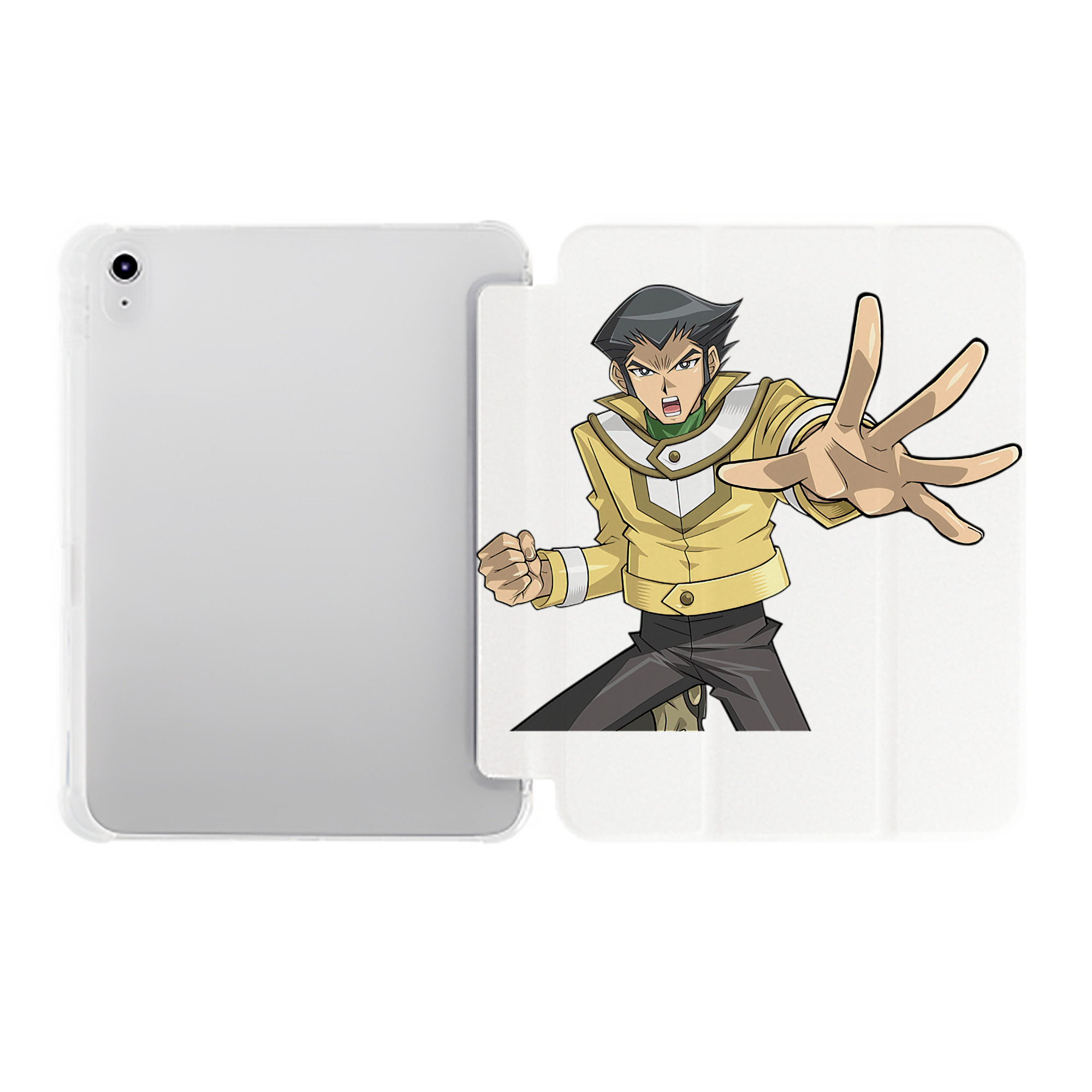 （画像用） 遊☆戯☆王 Yu-Gi-Oh! IPad ケース ペン収納付き 三つ折りスタンド PUレザー×シリコン 対応機種9.5/10.5/10.9インチ